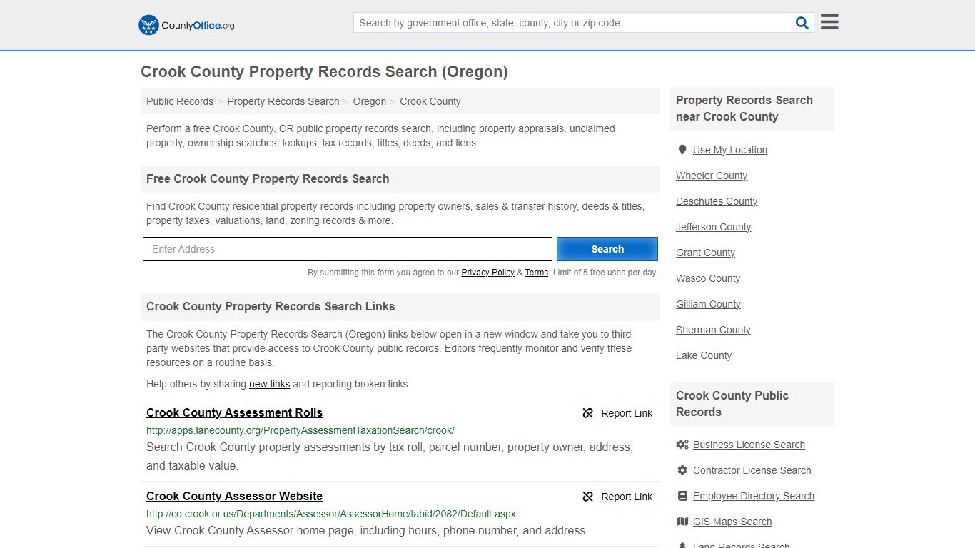 Crook County Property Records Search (Oregon) - County Office